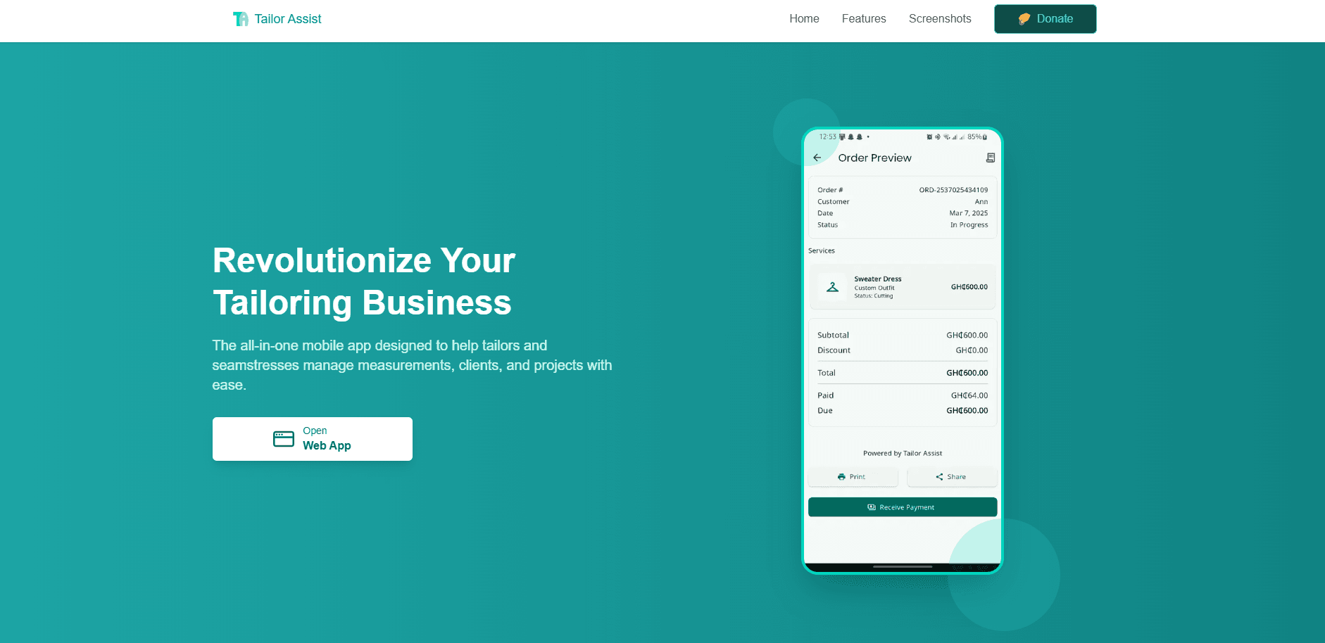 Tailor Assist - Website & App